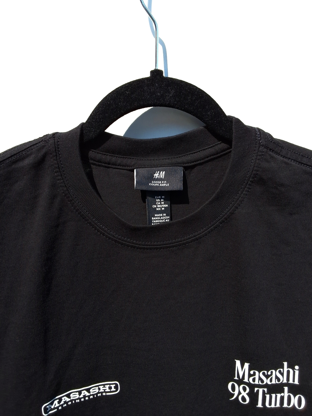 H&M Loose Fit Masashi 98 Turbo Printed T-Shirt - Black/White/Red (Size M) - Picture 3 of 3